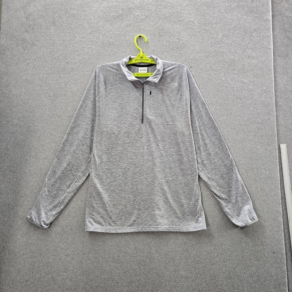 VRST Men Sweatshirt LARGE Gray Quarter Zip Activewear Zipper Pullover